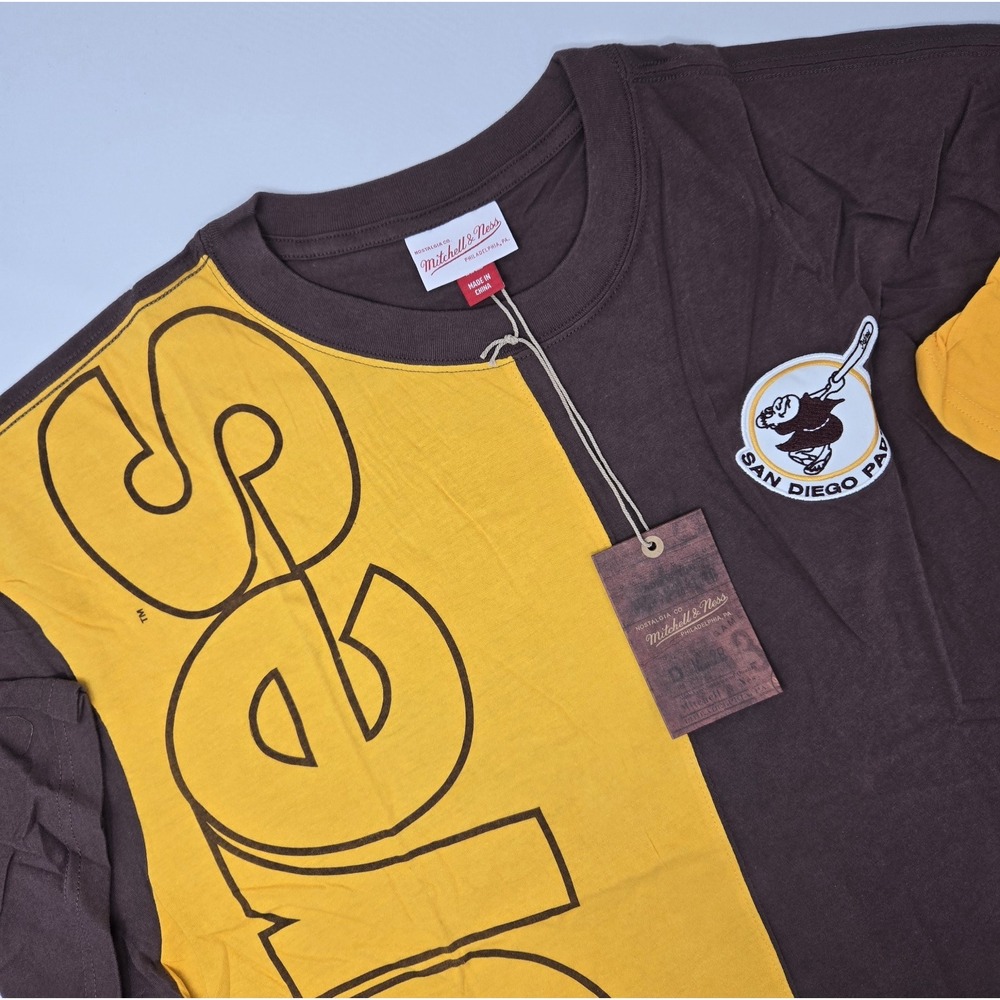 San Diego Padres T-Shirt Mens XL Mitchell & Ness MLB Play By Play 2.0 The Friars